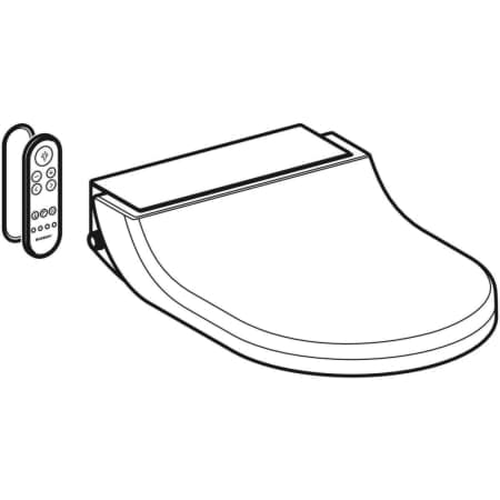 Bild von GEBERIT AquaClean Tuma Comfort WC-Aufsatz #146.270.FW.1 - Designabdeckung: Edelstahl gebürstet
