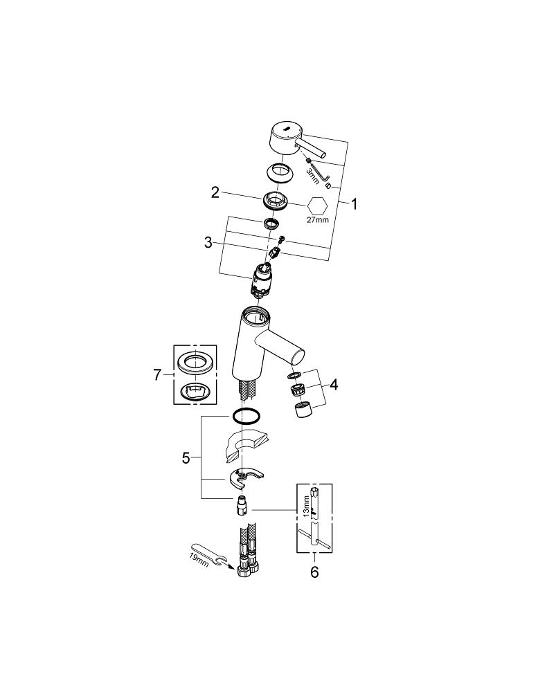 Bild von GROHE Concetto Einhand-Waschtischbatterie, 1/2″ S-Size #32240001 - chrom