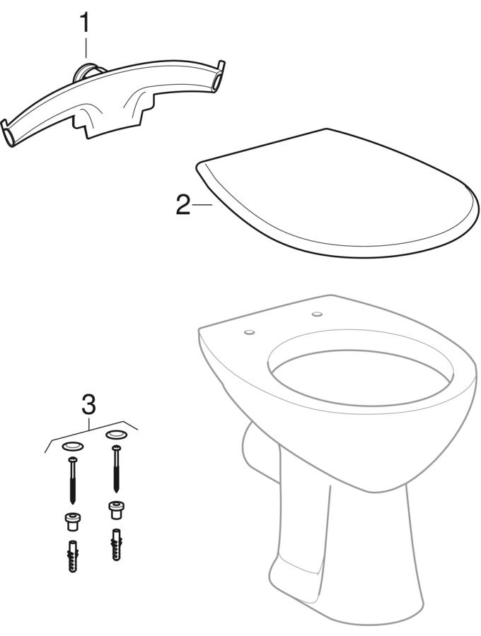 Bild von GEBERIT Renova Stand-WC Tiefspüler, Abgang horizontal weiß / KeraTect 211000600