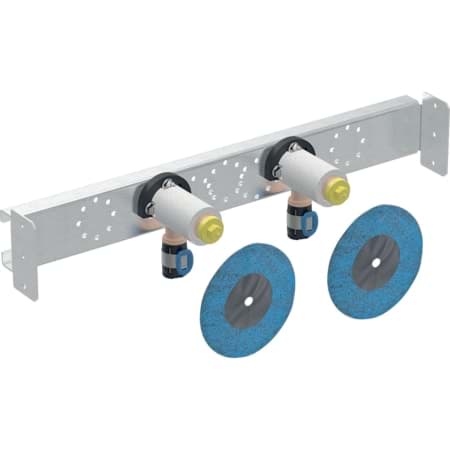 Bild von GEBERIT FlowFit Anschlusswinkel 90° vormontiert, zweifach, gerade #619.670.00.1