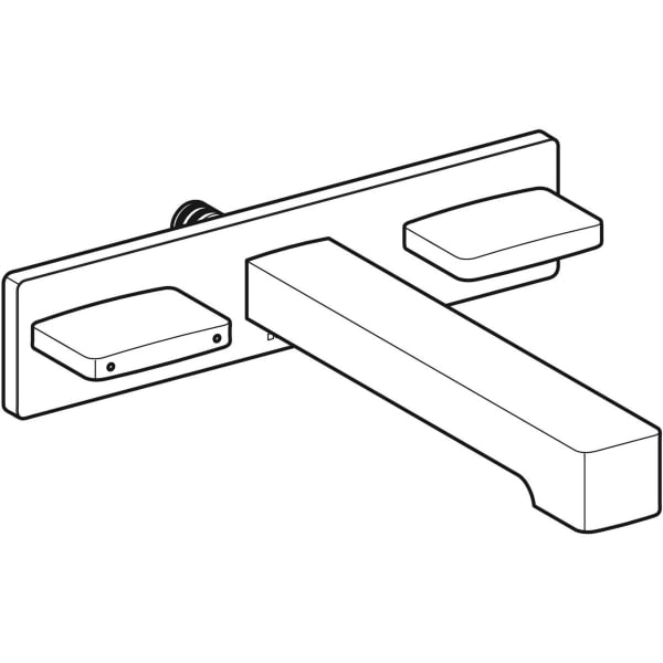 Bild von GEBERIT Armaturenkörper für Geberit ONE Waschtischarmatur eckiges Design, Wandmontage hochglanz-verchromt #244.301.21.1