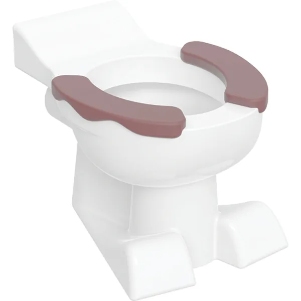 Bild von GEBERIT Bambini Stand-WC für Kinder, Tiefspüler, Löwentatzendesign, mit Sitzauflagen #Y212010000 - WC-Keramik: weiß Sitzauflage: karminrot