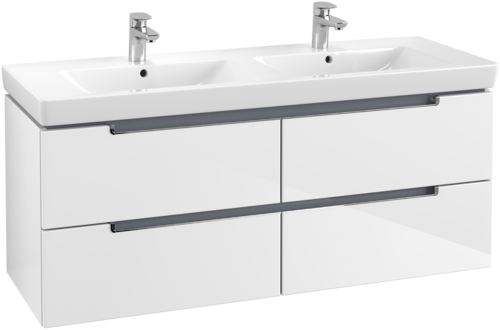 Bild von VILLEROY BOCH Subway 2.0 Waschbeckenunterschrank, 4 Auszüge, 1287 x 520 x 449 mm, Glossy White #A69910DH