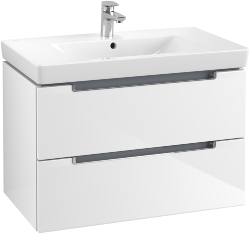 Bild von VILLEROY BOCH Subway 2.0 Waschbeckenunterschrank, 2 Auszüge, 787 x 520 x 449 mm, Glossy White #A69610DH