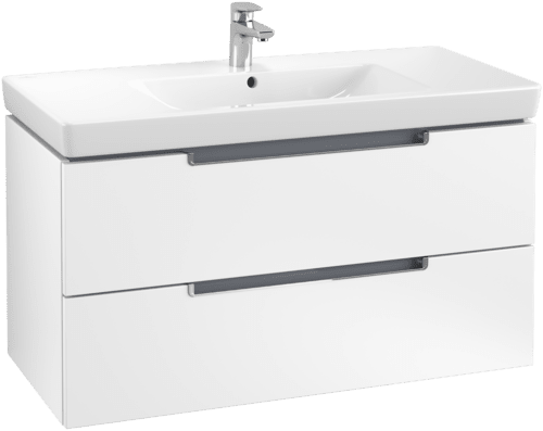 Bild von VILLEROY BOCH Subway 2.0 Waschbeckenunterschrank, 2 Auszüge, 987 x 520 x 449 mm, White Matt A69710MS