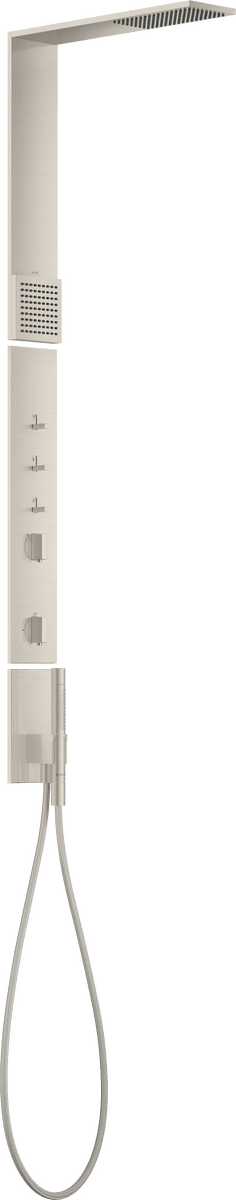 Bild von HANSGROHE AXOR ShowerComposition Duschpaneel mit Thermostat, Kopfbrause 110/220 1jet und Schulterbrause Edelstahl 12595800