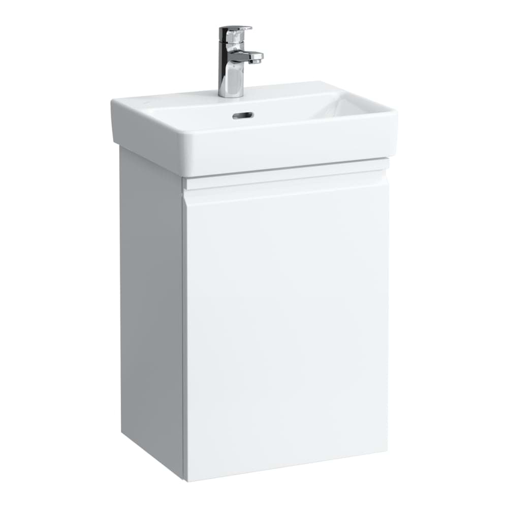 Bild von LAUFEN PRO S Waschtischunterbau, 1 Tür, Scharnier rechts, 1 Glasablage 415 x 320 x 580 mm 475 - Weiß glänzend H4833020964751