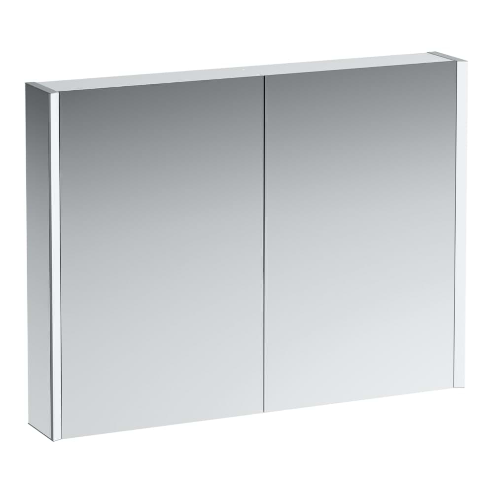 Bild von LAUFEN FRAME 25 Spiegelschrank, 1000 mm, Aluminium, 2 Türen innen und außen verspiegelt, mit Sensorschalter, 2 Steckdosen, 2 vertikale LED Beleuchtungselemente (dimmbar) 1000 x 150 x 750 mm #H4086039001441 - 144 - Spiegel