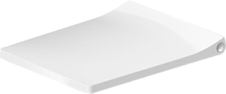 Bild von DURAVIT WC-Sitz Viu 002119 #0021190000 - Farbe 00, Form: Rechteckig, Weiß Hochglanz, Farbe Scharnier: Edelstahl, Überlappend 371 x 463 mm