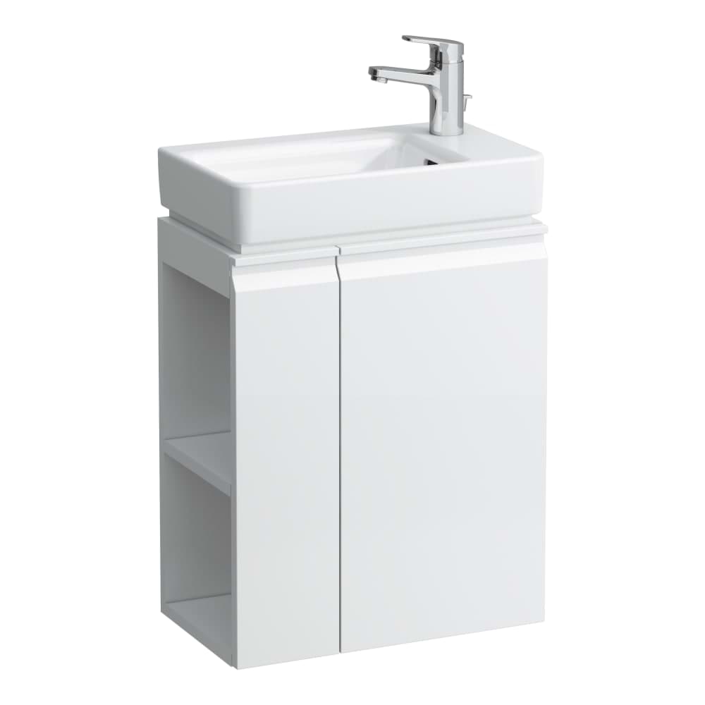 Bild von LAUFEN PRO S Waschtischunterbau, 1 Tür, Scharnier rechts, Regal links seitlich offen, passend zu Waschtisch 815954 470 x 275 x 605 mm #H4830020954631 - 463 - Weiß