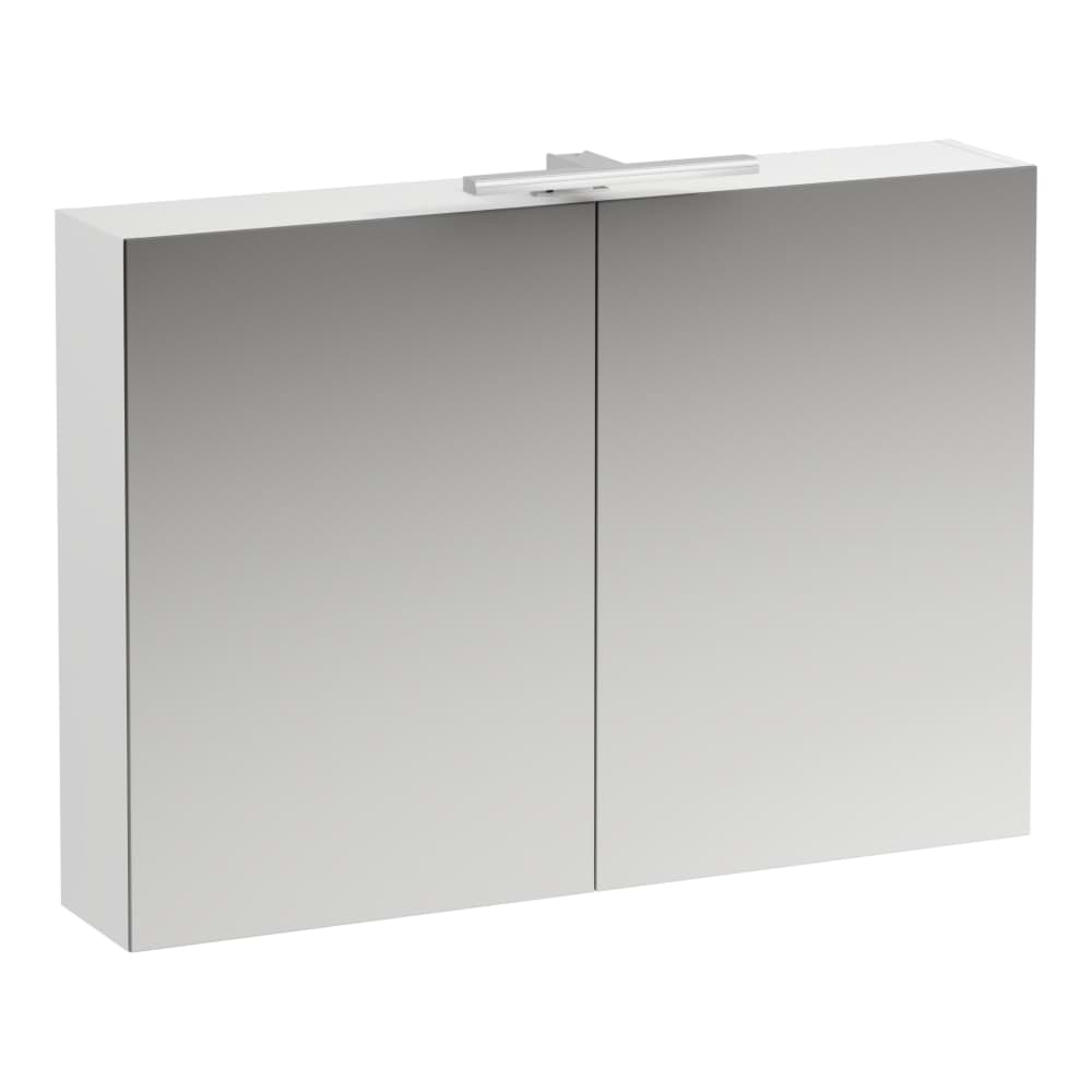 Obrázek LAUFEN BASE Zrcadlová skříňka, osvětlení, el.zásuvka EU IP 44 1000 x 185 x 700 mm #H4028521102601 - 260 - Bílá mat
