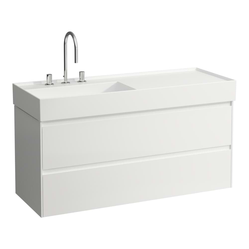 Bild von LAUFEN LANI Waschtischunterbau 1200, 2 Schubladen, passend zu Kartell • LAUFEN Waschtisch H813332 1180 x 450 x 515 mm #H4039721122601 - 260 - Weiß matt