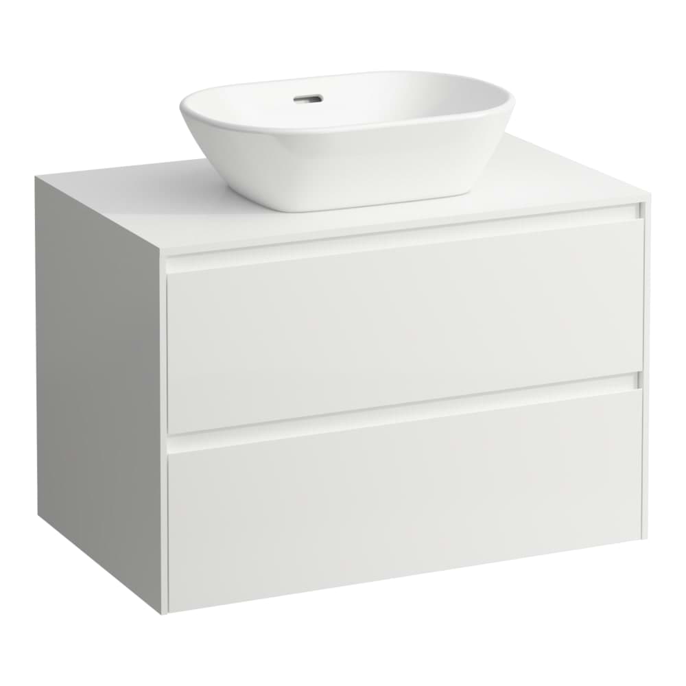 Bild von LAUFEN LANI Schubladenelement 800, 2 Schubladen, Ausschnitt Mitte, 12 mm Top 785 x 495 x 525 mm #H4043111122661 - 266 - Verkehrsgrau