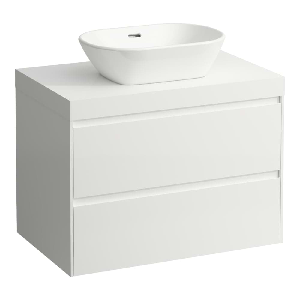 Bild von LAUFEN LANI Modular 800, Waschtischplatte 65 mm (.260 Weiß matt), Ausschnitt Mitte, 2 Schubladen 785 x 495 x 580 mm #H4045511122671 - 267 - Wildeiche