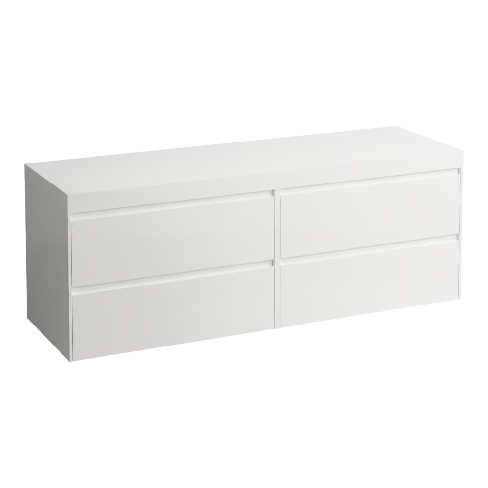 Bild von LAUFEN LANI Modular 1600, Waschtischplatte 65 mm (.260 Weiß matt), ohne Ausschnitt, 4 Schubladen: Element 800 + Element 800 1570 x 495 x 580 mm #H4045901129901 - 990 - Special colour