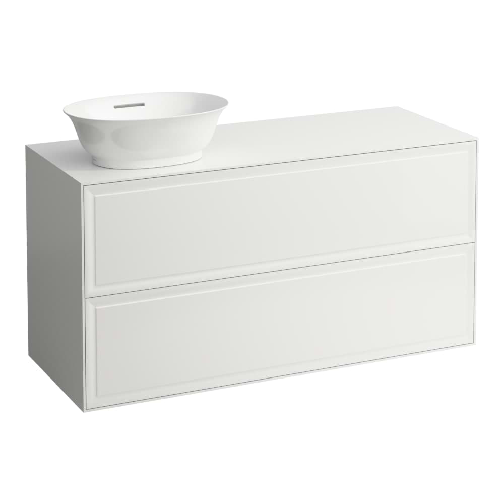 Obrázek LAUFEN THE NEW CLASSIC Skříňka pod umyvadlo, se 2 zásuvkami, s výřezem vlevo, pro umyvadlové mísy H812852, H812853 1175 x 455 x 600 mm #H4060830851701 - 170 - Bílá mat