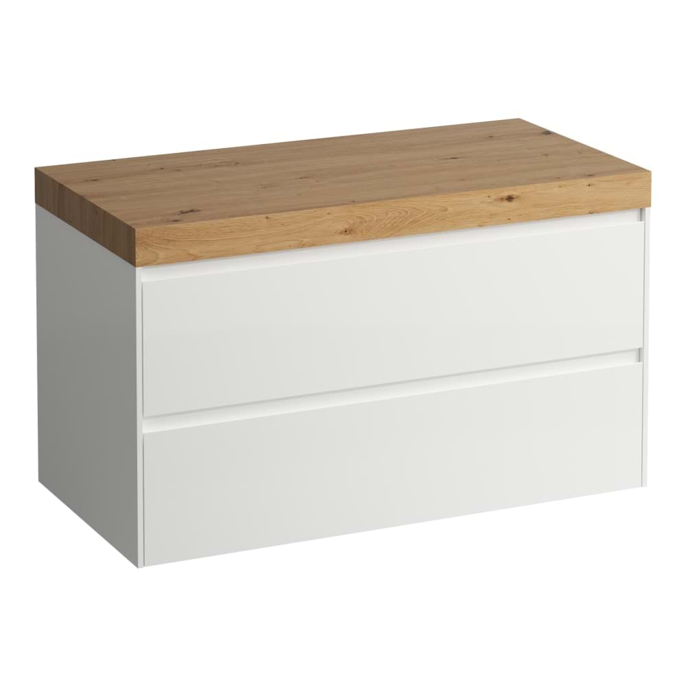 Obrázek LAUFEN LANI Modulární sestava 1000, umyvadlová deska 65 mm (.267 divoký dub), bez výřezu, se 2 zásuvkami 985 x 495 x 580 mm #H4065601129901 - 990 - Special colour