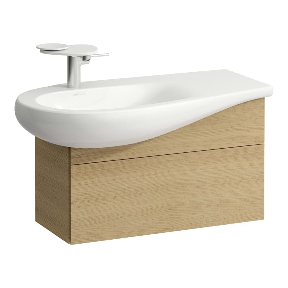 Obrázek LAUFEN ILBAGNOALESSI Skříňka pod umyvadlo 900, s 1 zásuvkou, s výřezem pro sifon vlevo, pro umyvadlo H814975 730 x 320 x 355 mm #H4304010976301 - 630 - Noce canaletto - Dřevěná dýha