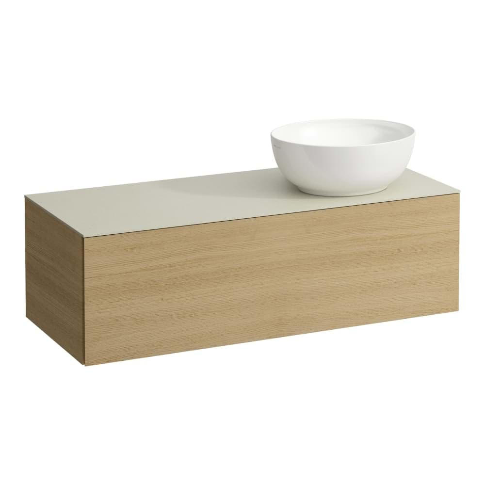 Picture of LAUFEN ILBAGNOALESSI Drawer element 1200, 1 drawer, with cut-out right, Calce Avorio top with tap cut-out, matches washbasin H818975/6 1200 x 500 x 370 mm #H4313170979901 - 990 - Special colour