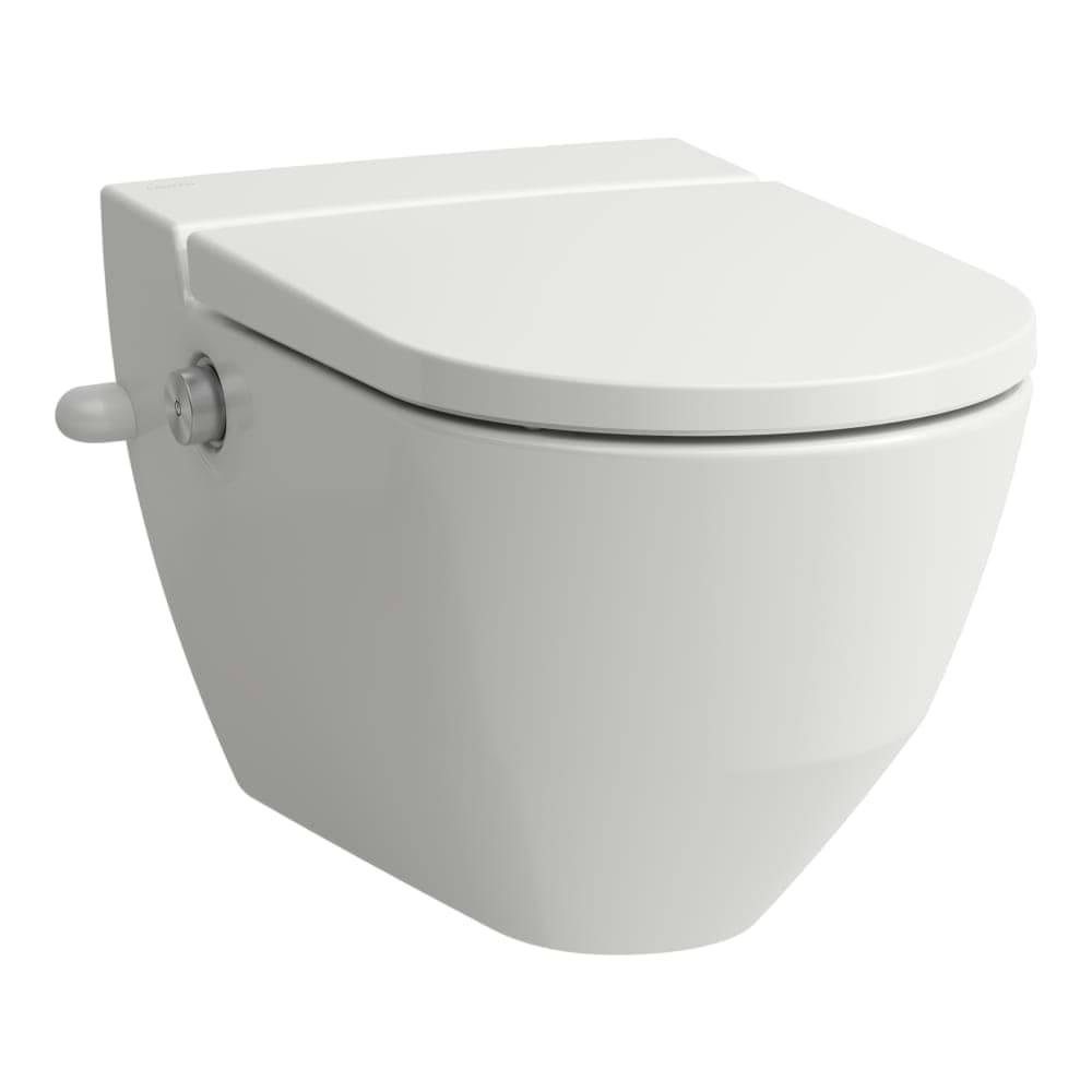 Bild von LAUFEN CLEANET NAVIA Dusch-WC spülrandlos, wandhängend, Tiefspüler, inkl. WC-Sitz mit Deckel, abnehmbar, mit Absenkautomatik 580 x 370 x 380 mm #H8206014007171