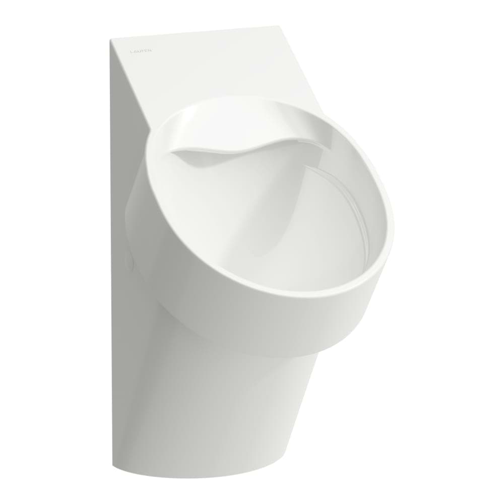 Obrázek LAUFEN VAL Odsávací urinál rimless, vnitřní přívod vody DN50, bez otvorů pro poklop, se senzorem, integrovaným Bluetooth (1litrový sifón H894181 objednat zvlášť) 1 síťový provoz (230 V) 305 x 365 x 560 mm #H8402867160001 - 716 - Černá mat
