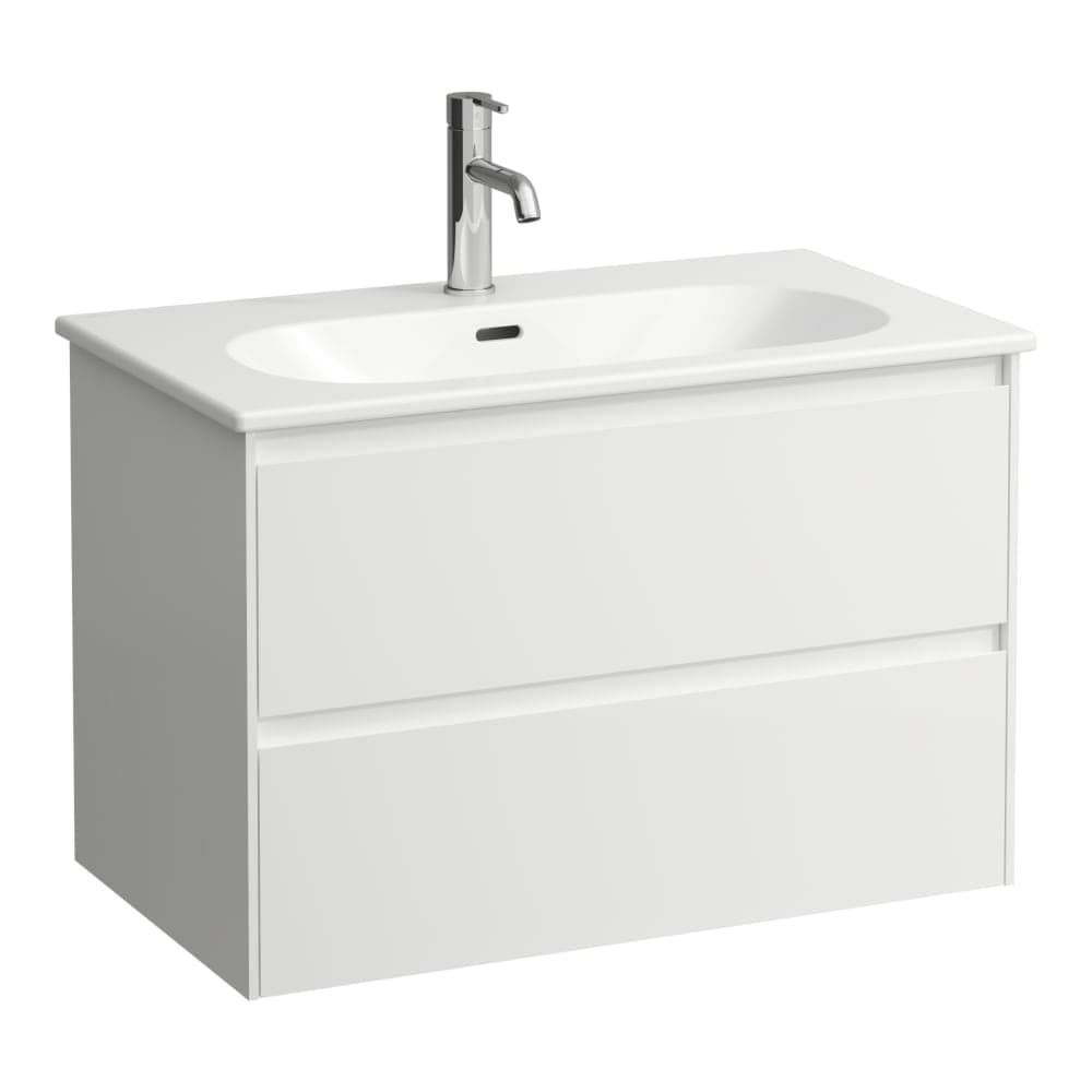 Bild von LAUFEN LUA Komplettset 800 mm, Waschtisch "slim" mit Waschtischunterbau 'Lani' mit 2 Schubladen 800 x 455 x 525 mm #H8600879991041 - 999 - Multicolor (lackiert)