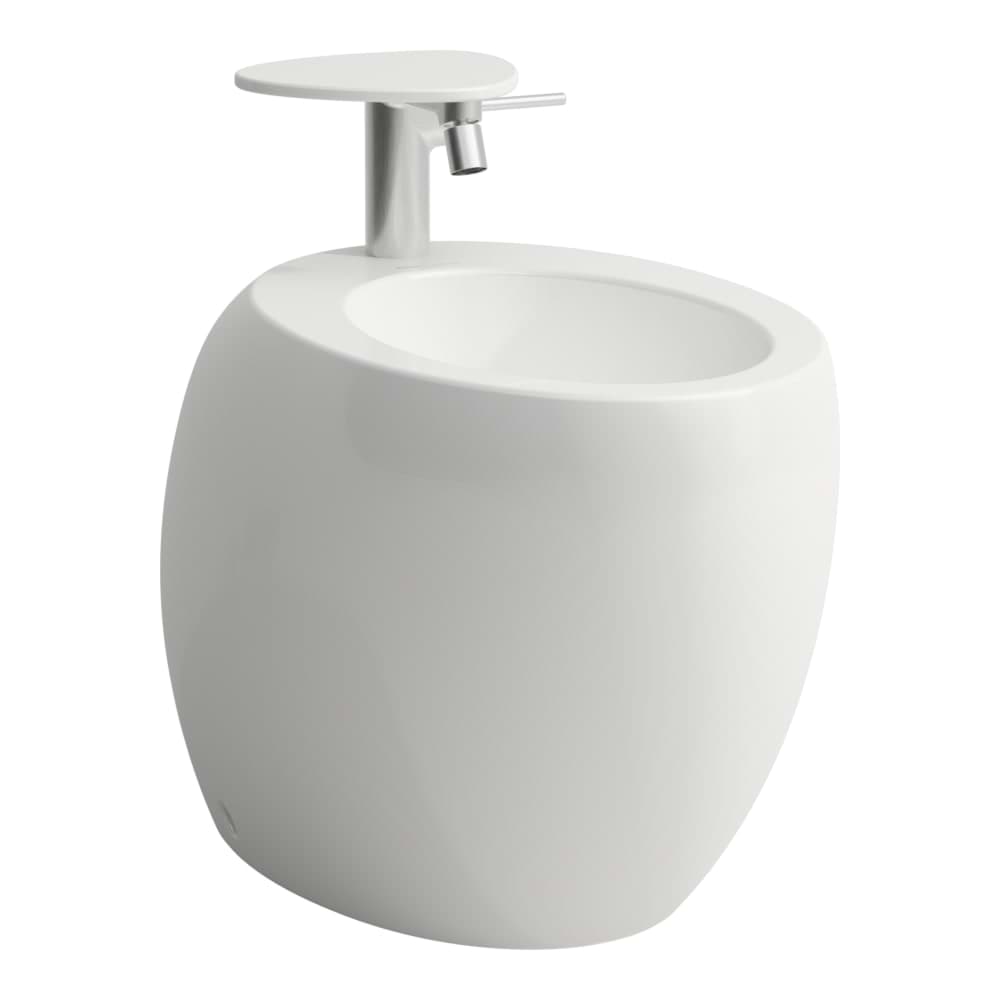 Bild von LAUFEN ILBAGNOALESSI Standbidet, mit verdecktem Überlauf, inkl. Ablaufventil mit Ventilabdeckung Keramik 585 x 390 x 415 mm #H8329714003041 - 400 - Weiẞ LCC (LAUFEN Clean Coat)