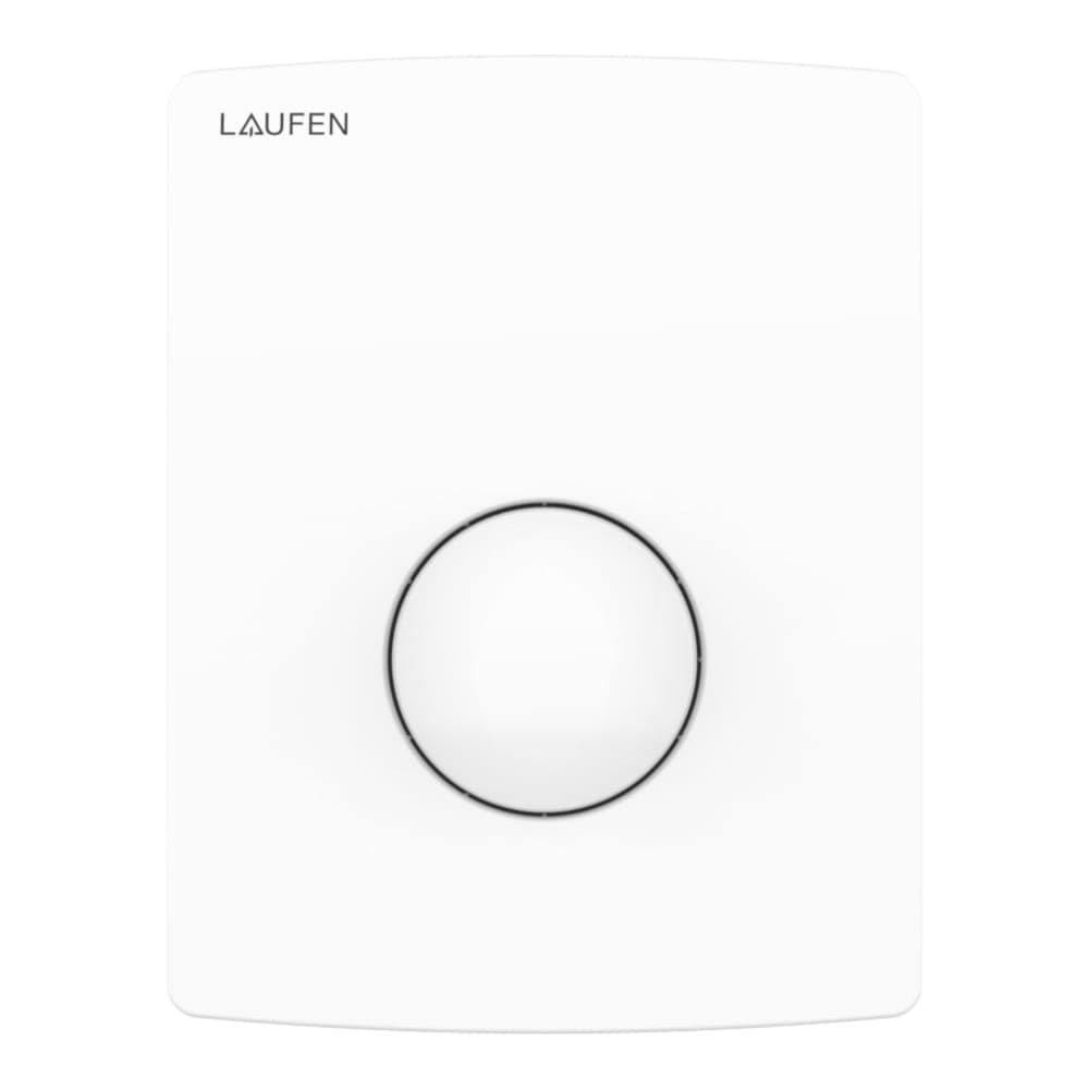 Obrázek LAUFEN INEO Urinálové splachovací tlačítko AU109, kulaté tlačítko, bílá barva 126 x 162 x 38 mm #H9091090000001 - 000 - Bílá