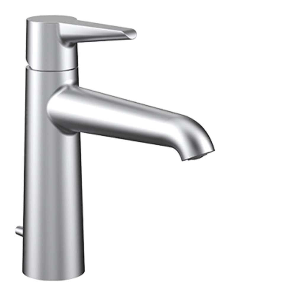 Bild von LAUFEN PURE Waschtischmischer, Ausladung 140 mm, Festauslauf, Eco+ Funktion, mit Ablaufventil, PVD inox look #HF901703423000