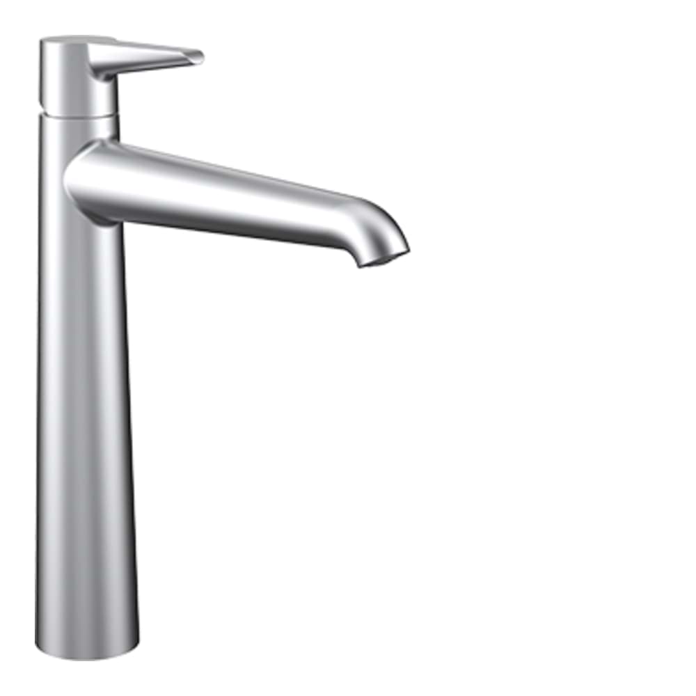 Bild von LAUFEN PURE Standsäulen-Waschtischmischer, Ausladung 190 mm, Festauslauf, Eco+ Funktion, ohne Ablaufventil, PVD inox look #HF901714423000