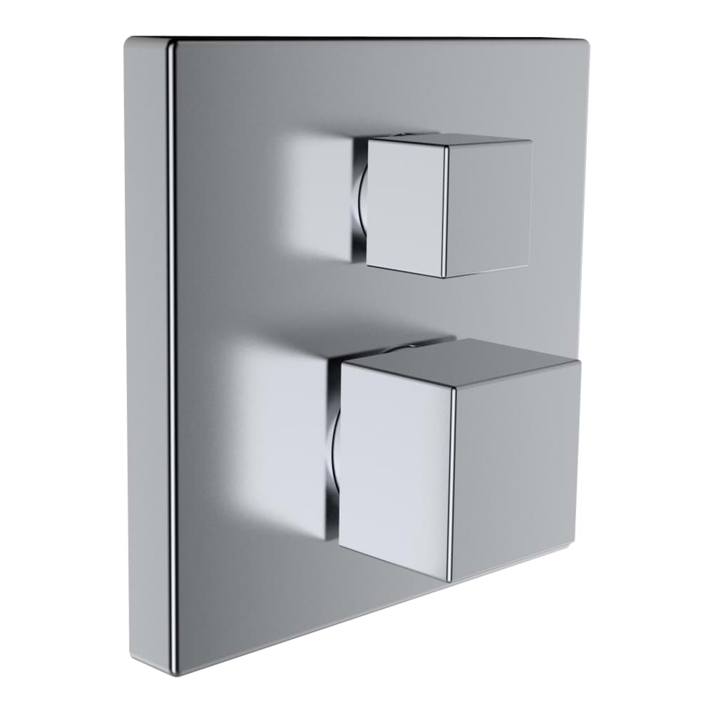 Bild von LAUFEN QUADRIGA Fertigmontage-Set für thermostatischen 2-Griff UP-Bademischer, zu Simibox Standard & Simibox Light, mit integriertem Rohrunterbrecher, PVD inox look #HF901187423000