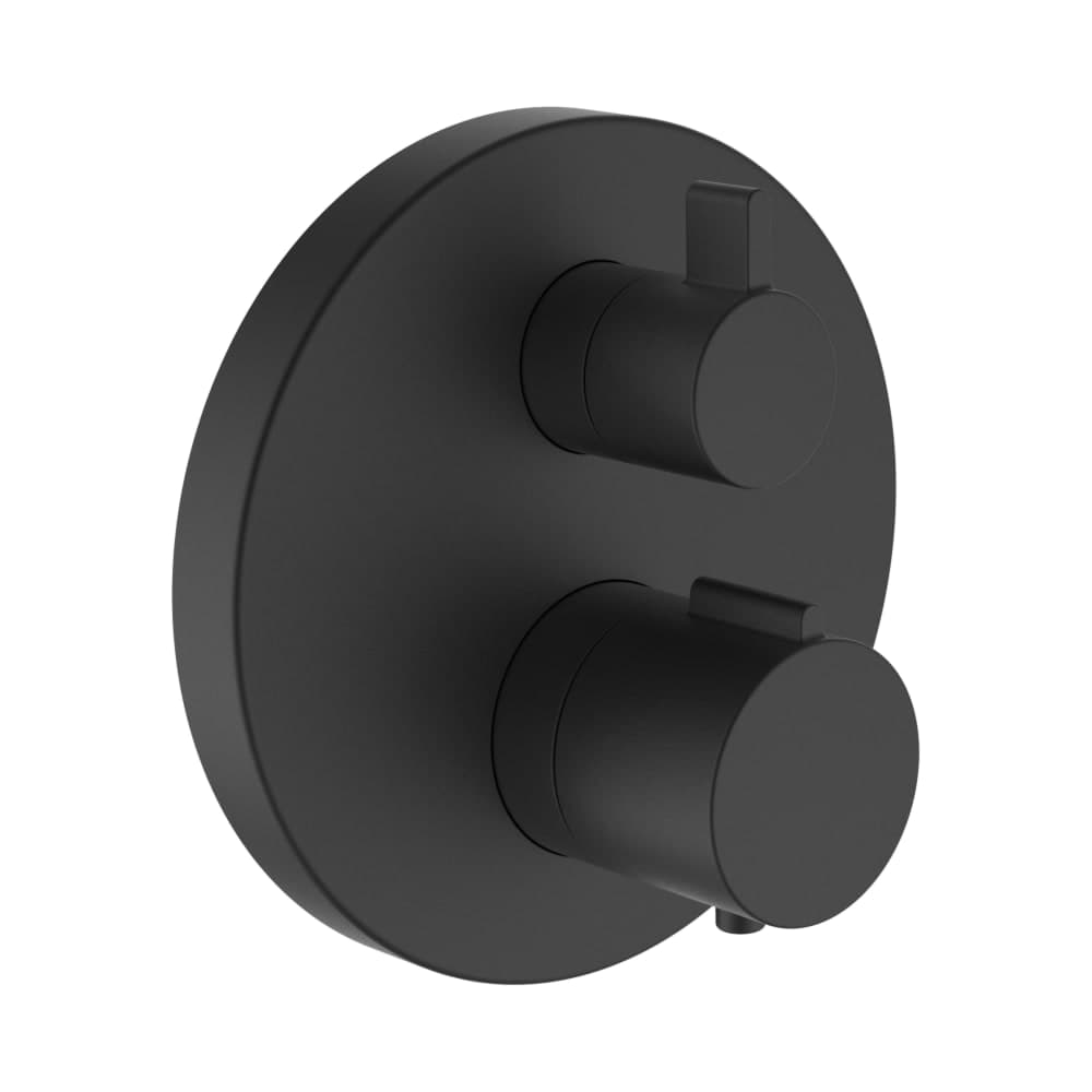 Bild von LAUFEN THERM twin, Fertigmontage-Set für thermostatischen 2-Griff UP-Bademischer, zu Simibox Standard & Simibox Light, PVD Titanschwarz matt #HF905475428000