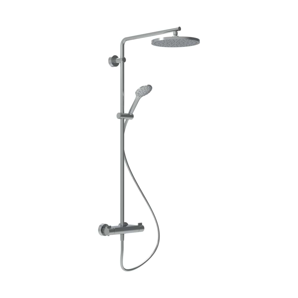 Obrázek LAUFEN Vivid Sprchový sloup, termostatická baterie, hlavová sprcha 250 mm ABS, ruční sprcha MyTwin100 - 1 funkce, sprchová hadice 160 cm, chrom #HF905452100625