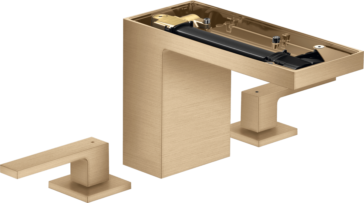 Bild von HANSGROHE AXOR MyEdition 3-Loch Waschtischarmatur 110 mit Push-Open Ablaufgarnitur ohne Platte #47072140 - Brushed Bronze