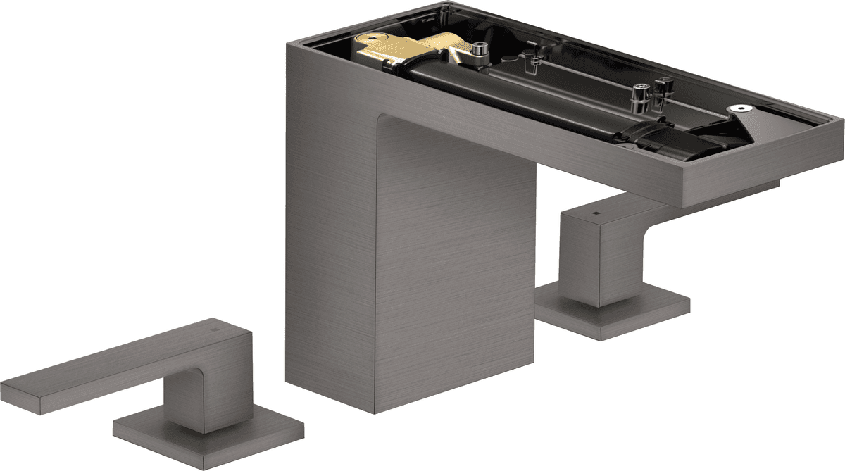 Bild von HANSGROHE AXOR MyEdition 3-Loch Waschtischarmatur 110 mit Push-Open Ablaufgarnitur ohne Platte #47072340 - Brushed Black Chrome
