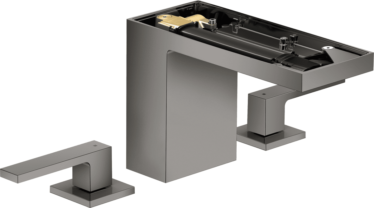 Bild von HANSGROHE AXOR MyEdition 3-Loch Waschtischarmatur 110 mit Push-Open Ablaufgarnitur ohne Platte #47072330 - Polished Black Chrome