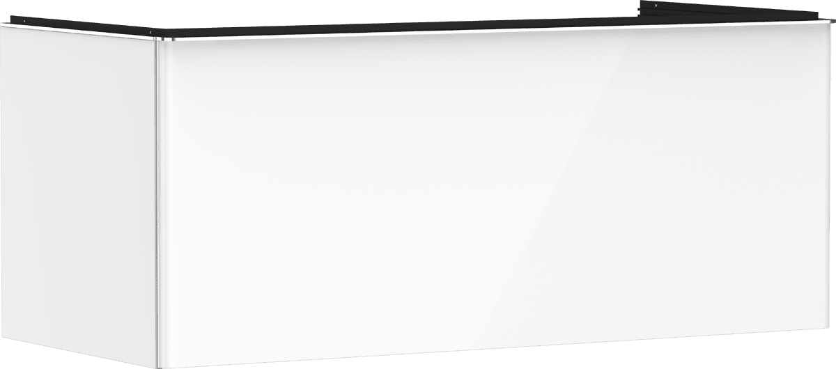 Picture of HANSGROHE Xelu Q Vanity unit High Gloss White 1180/550 with 1 drawer for consoles with countertop basin ground #54062000 - High Gloss White