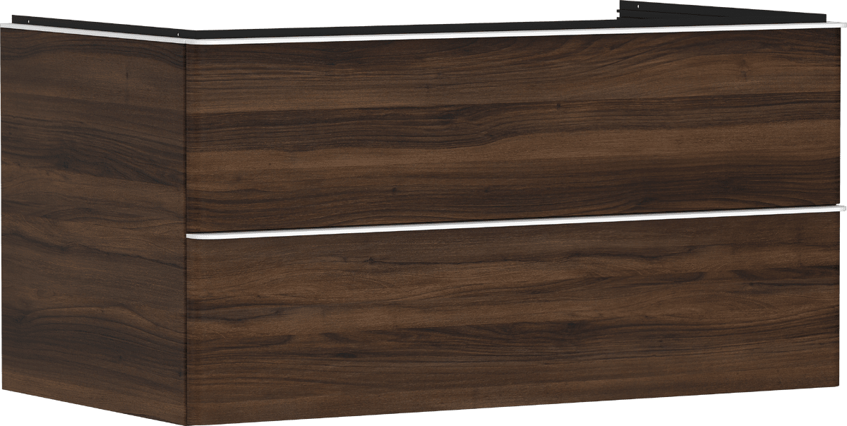 Picture of HANSGROHE Xelu Q Vanity unit Dark Walnut 980/550 with 2 drawers for consoles with bowl #54081700 - Dark Walnut