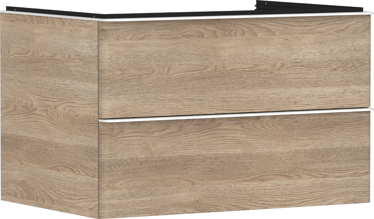 Bild von HANSGROHE Xelu Q Waschtischunterschrank Eiche Natur 780/550 mit 2 Schubkästen für Konsolen mit Aufsatzwaschtisch #54076700 - Eiche Natur