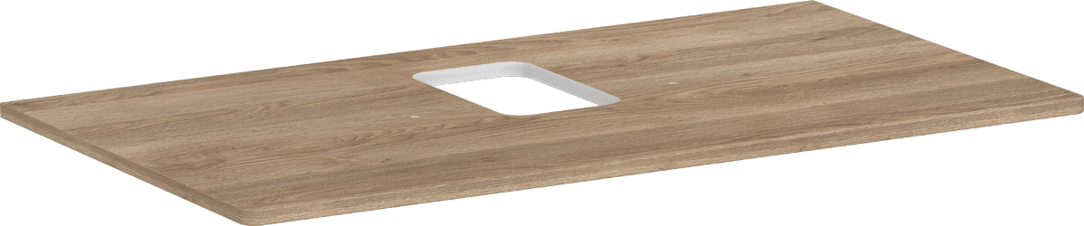 Bild von HANSGROHE Xelu Q Konsole 980/550 mit Ausschnitt mittig für Aufsatzwaschtisch mit Hahnloch #54121230 - Eiche Natur