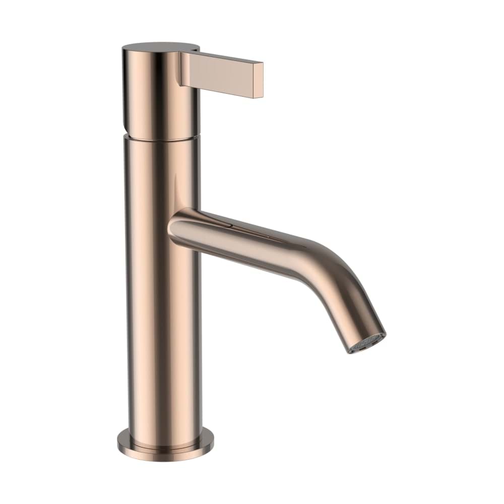 Obrázek LAUFEN Kartell LAUFEN Umyvadlová stojánková páková baterie, pevný výtok 135 mm, průtok 5,3 l/min, bez automatické výpusti, PVD zlatorůžová #H3113310821201