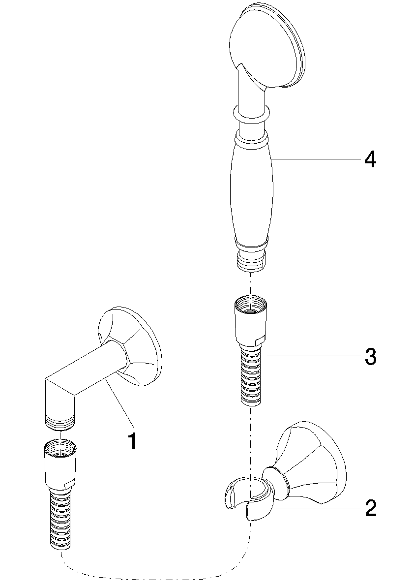 Bild von DORNBRACHT MADISON Schlauchbrausegarnitur mit Einzelrosetten FlowReduce - Platin gebürstet #27803371-060010