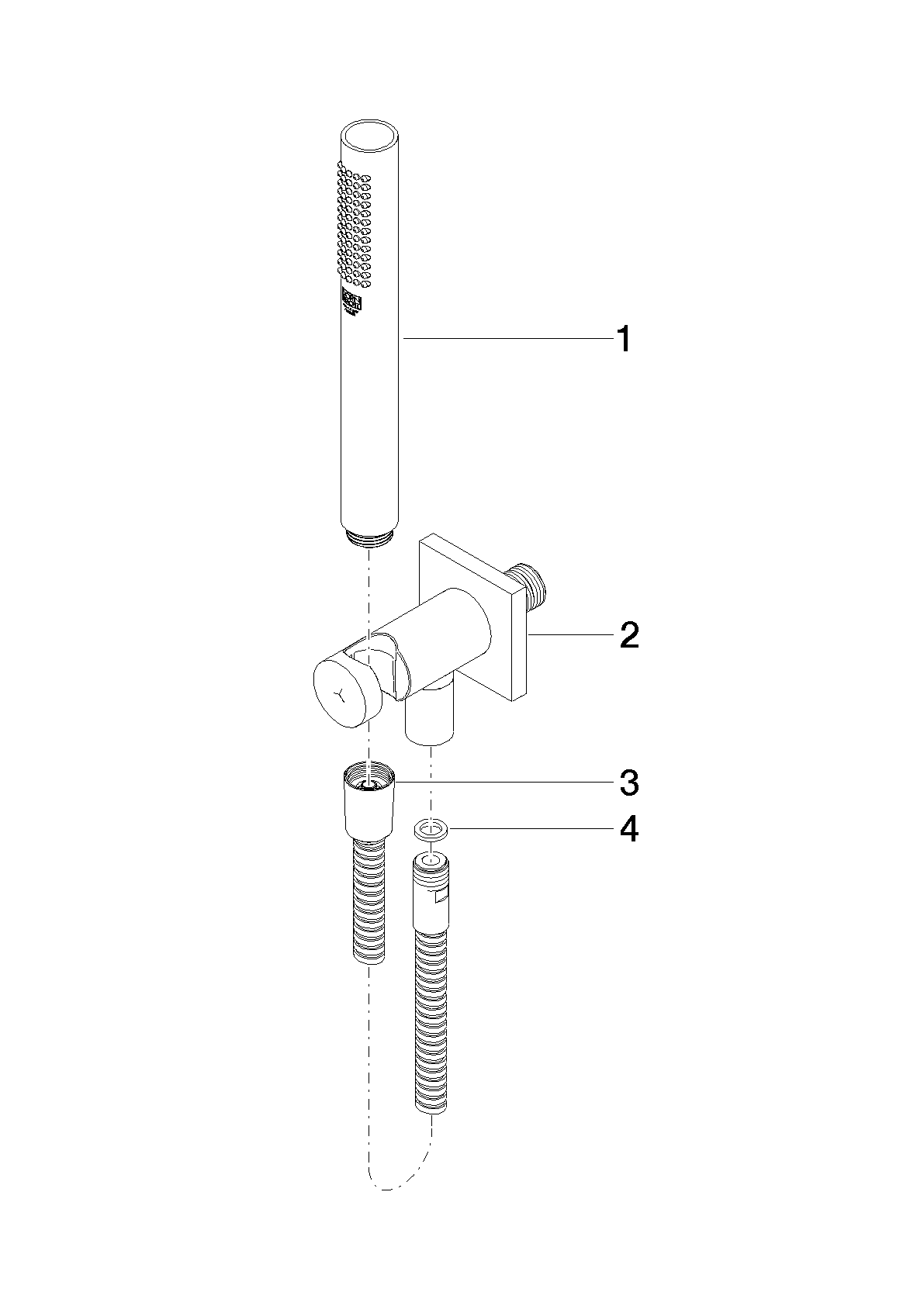 Bild von DORNBRACHT Schlauchbrausegarnitur mit integriertem Brausehalter FlowReduce - Chrom gebürstet #27802970-930010