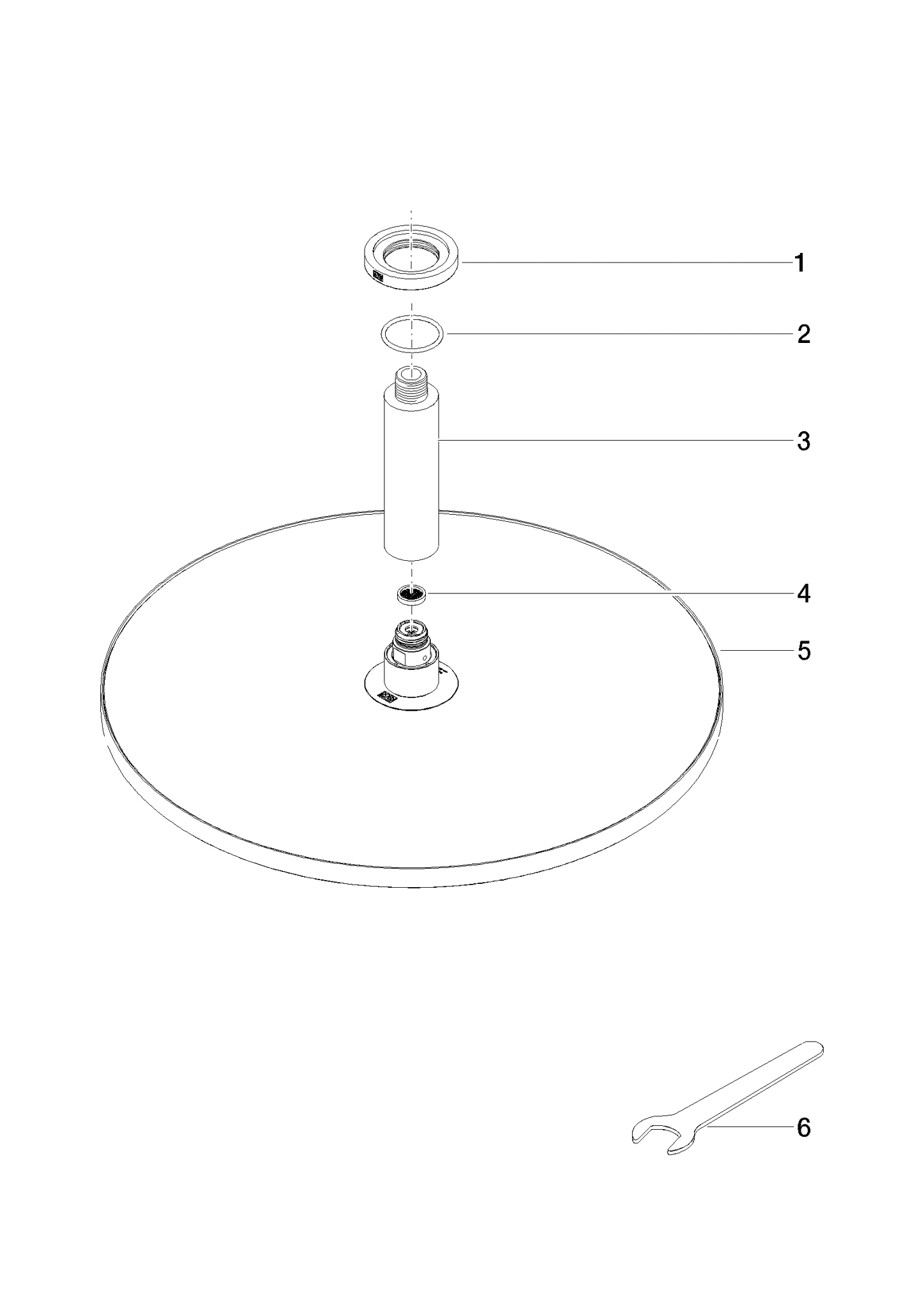 Bild von DORNBRACHT Regenbrause mit Deckenanbindung FlowReduce 400 mm - Platin gebürstet #28698970-06