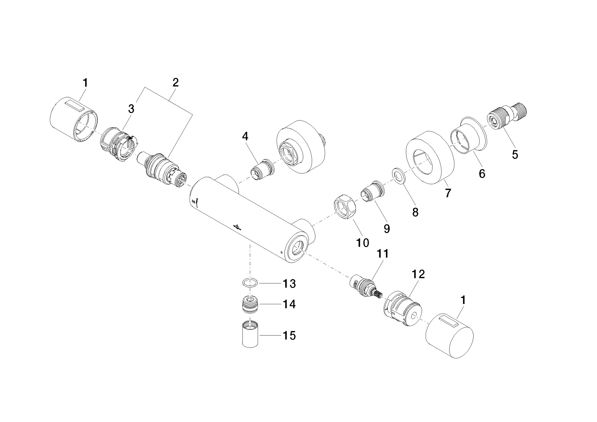 Bild von DORNBRACHT Brause-Thermostat für Wandmontage - Chrom #34442969-00