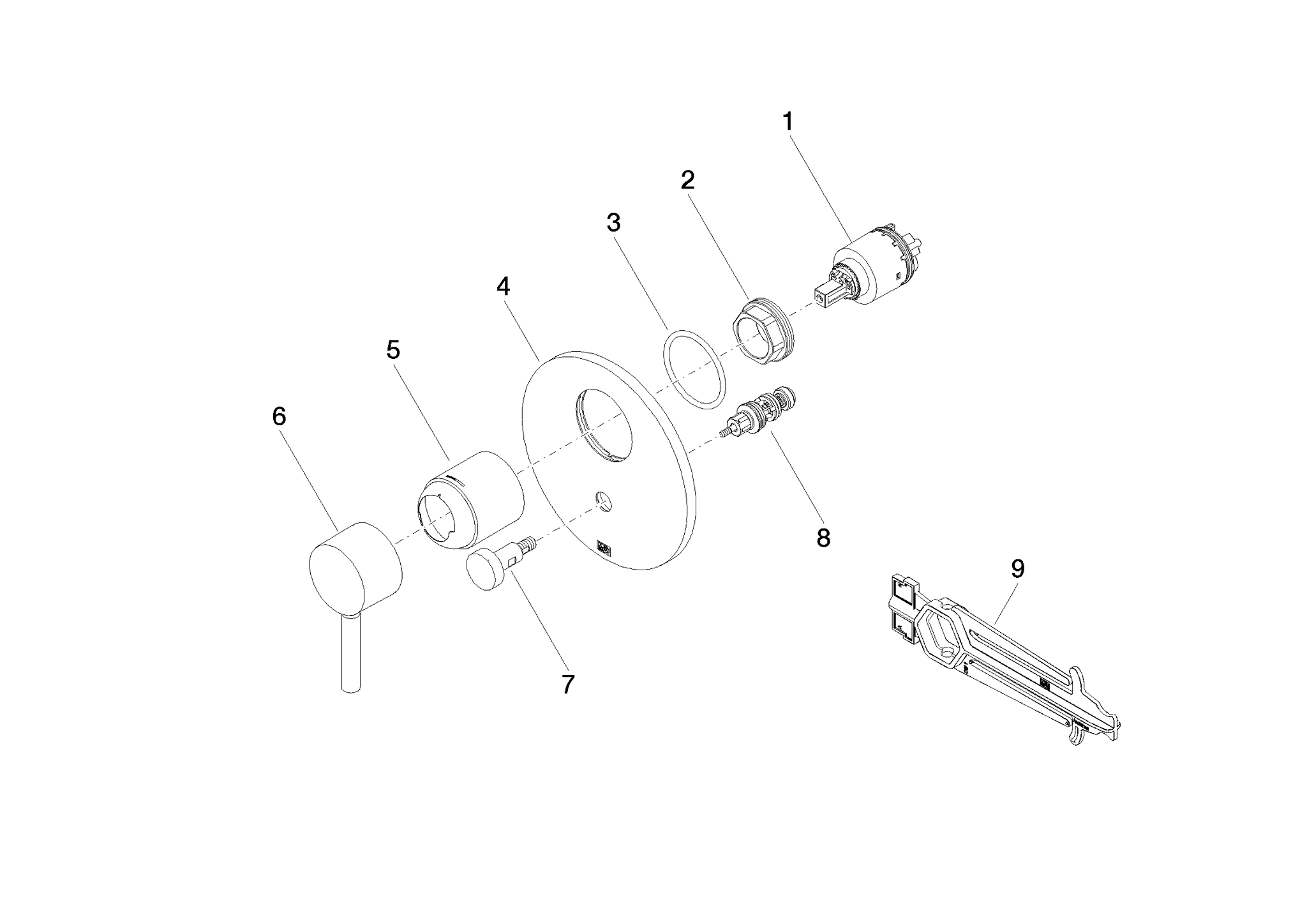 Bild von DORNBRACHT UP-Einhandbatterie mit Umstellung - Platin gebürstet #36120660-06