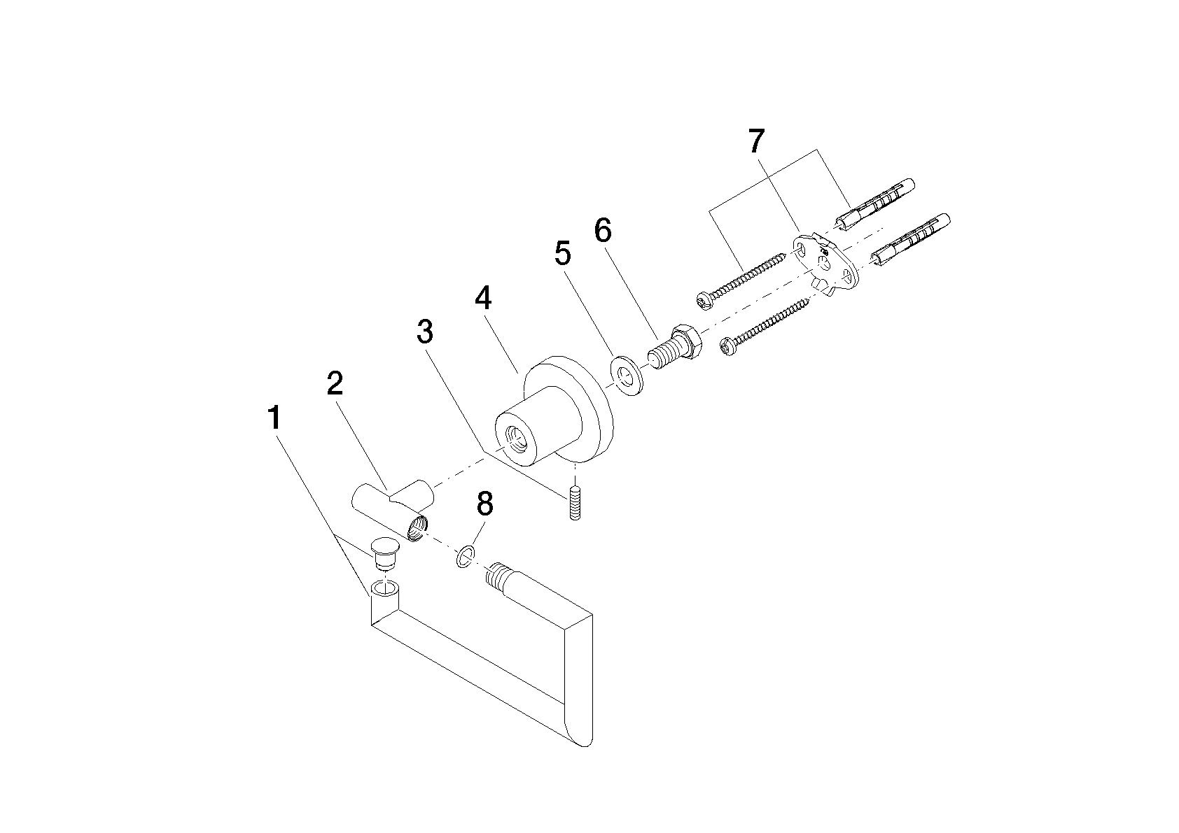 Bild von DORNBRACHT TARA Papierrollenhalter ohne Deckel - Platin #83500892-08