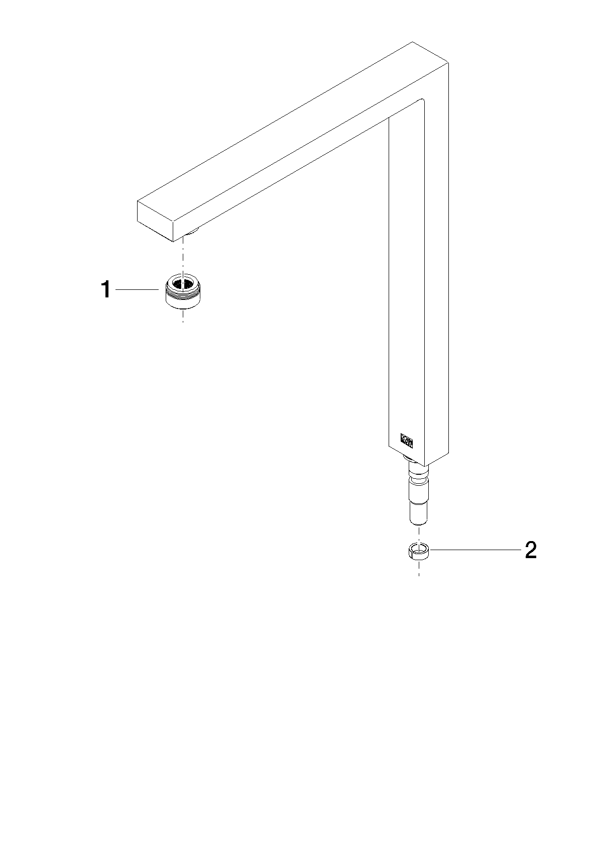 Bild von DORNBRACHT Auslauf 336 x 272 x 36 mm, 8 l/min. - Platin #90110618806-08