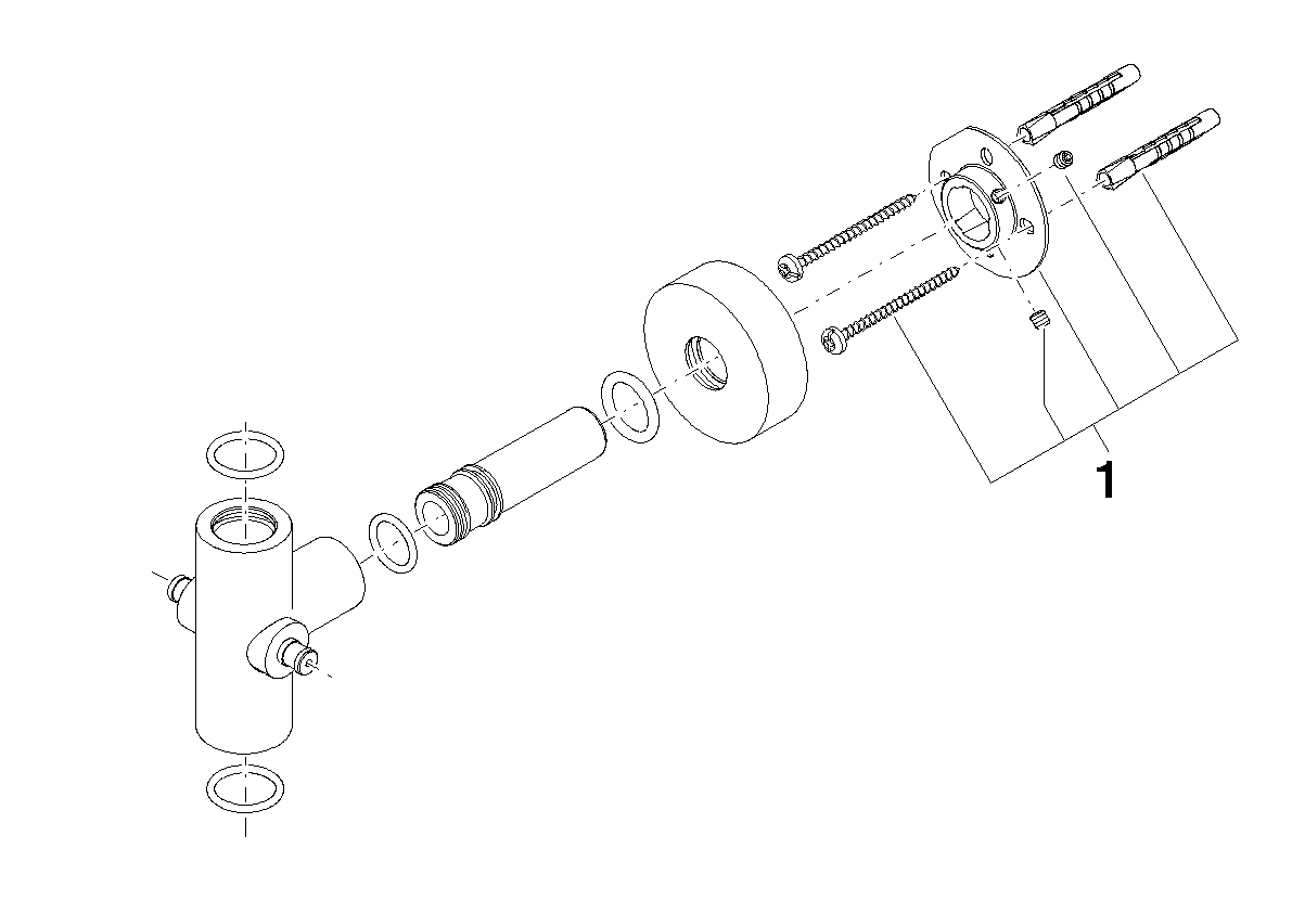 Bild von DORNBRACHT Halter für Brause Stand T-Stück - Chrom #90171103800-00
