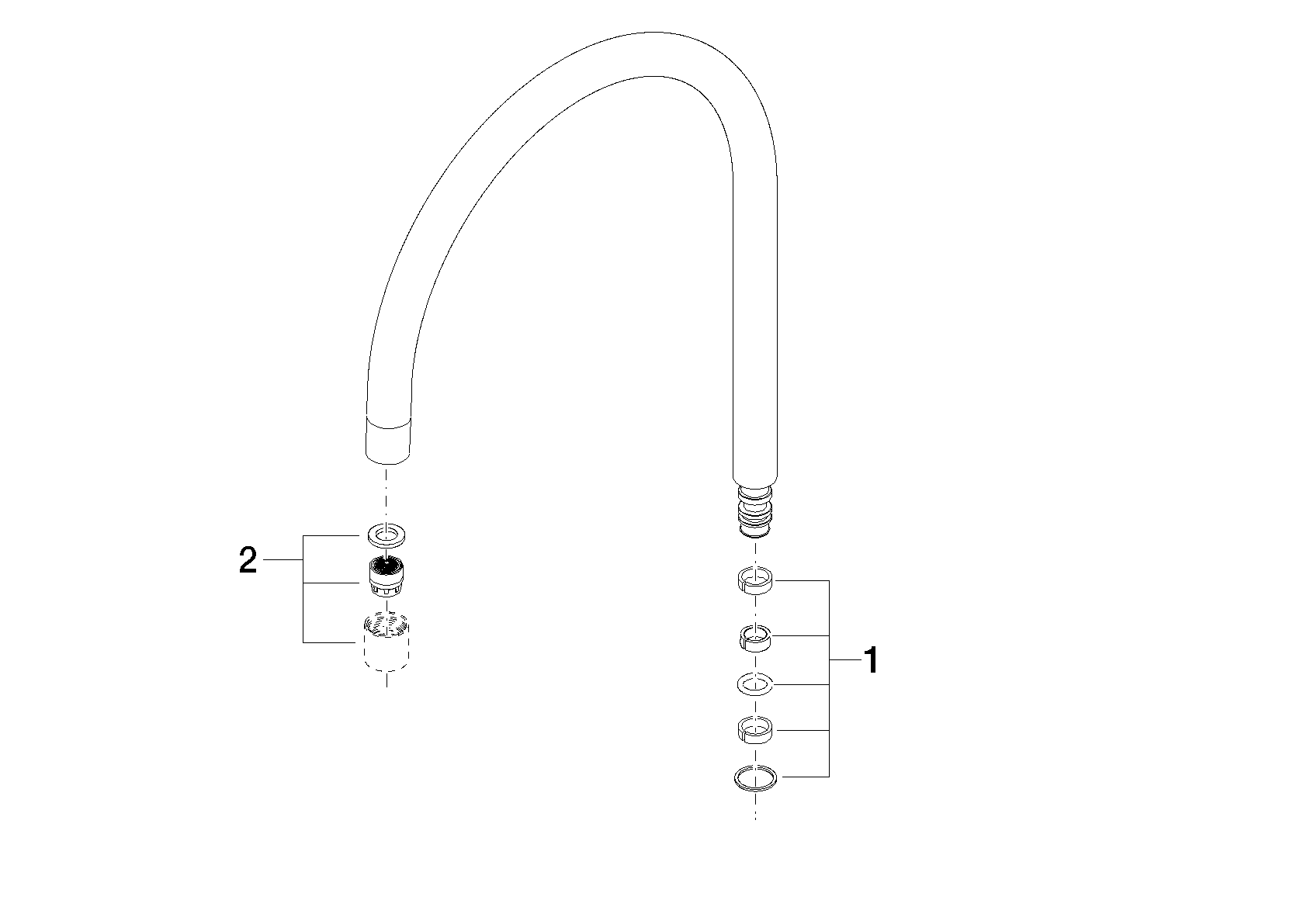 Obrázek DORNBRACHT Výtoková trubice 235 mm, 7 l/min. - Černý matný #90282222601-33